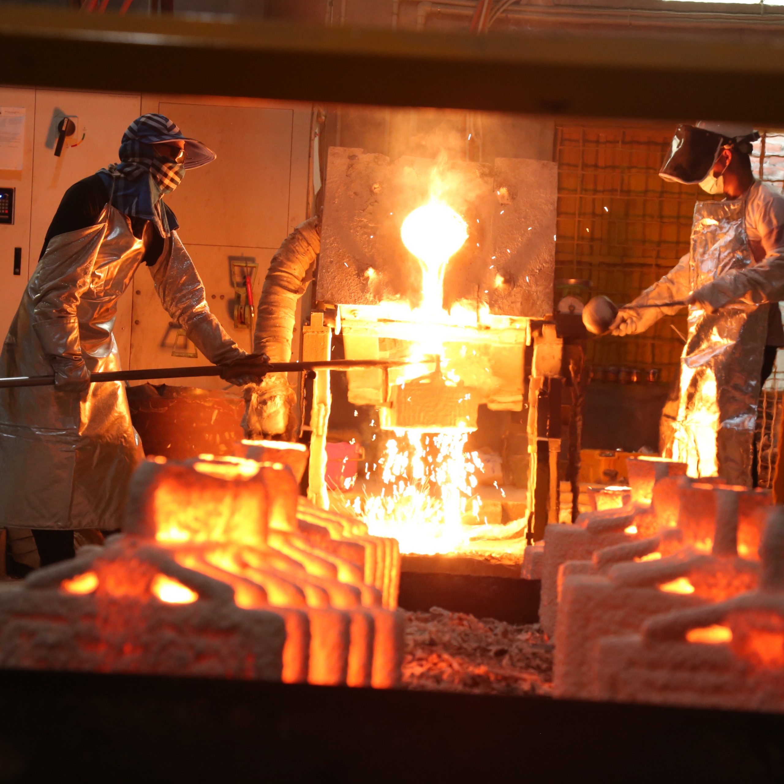 Bronze pouring