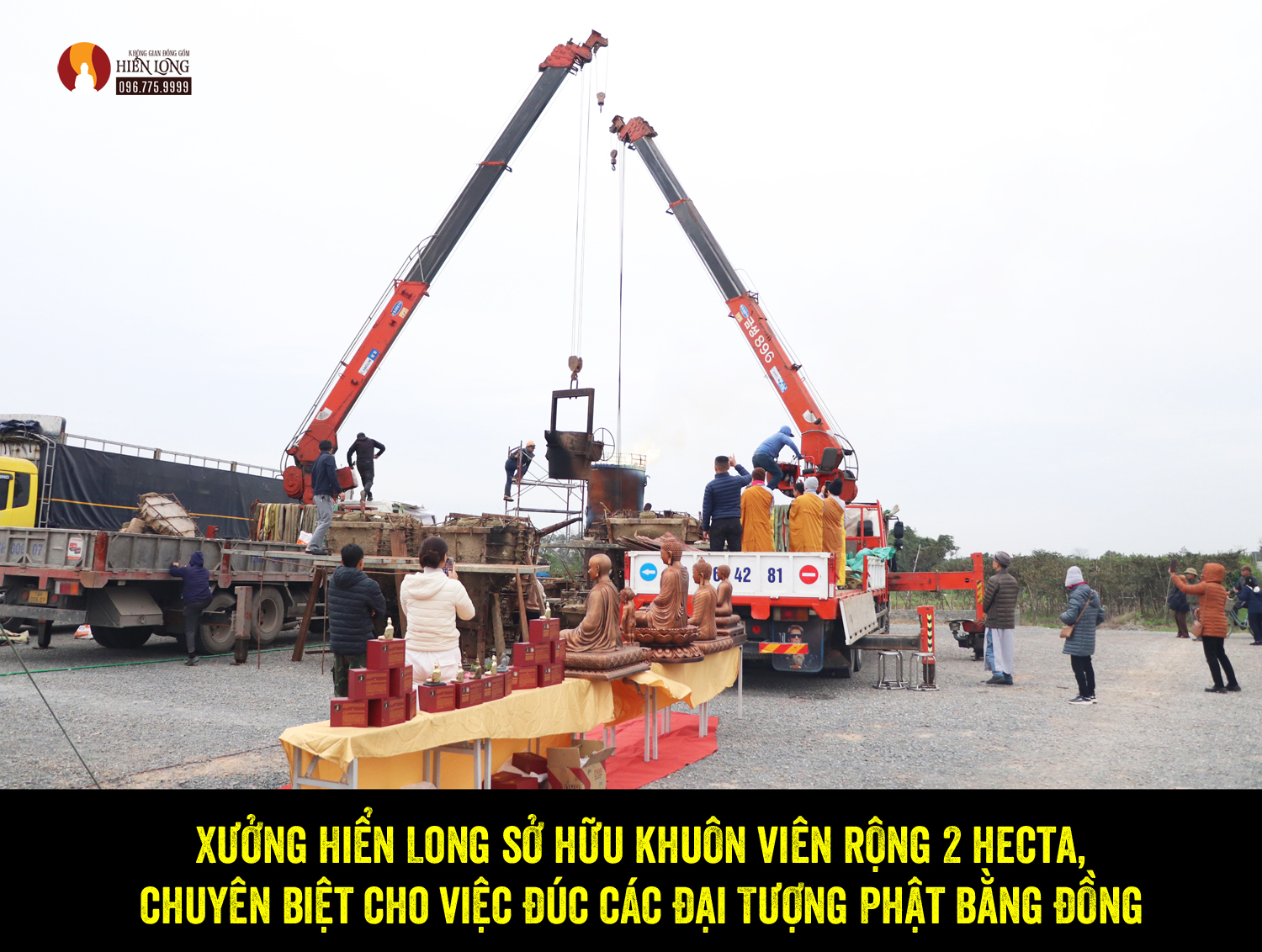 Tượng nghệ thuật châu Âu, đài phun nước và đại tượng Phật bằng đồng do Hiên Long chế tác