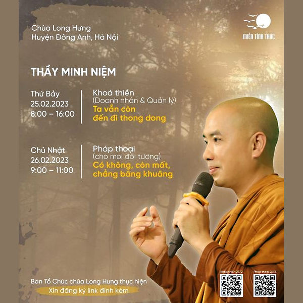 Khóa thiền & thuyết giảng của Thầy Minh Niệm tại Chùa Long Hưng (Hà Nội)