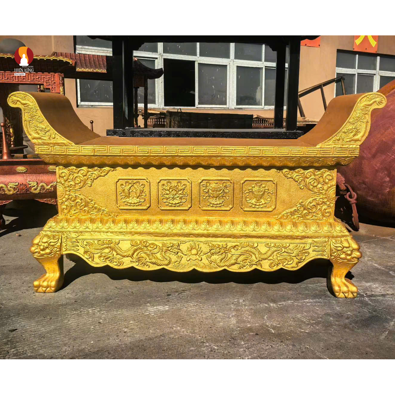 Ban thờ đúc đồng đỏ đặt trong Chùa, Thiền viện, Miếu, Điện, Tư gia mẫu 2