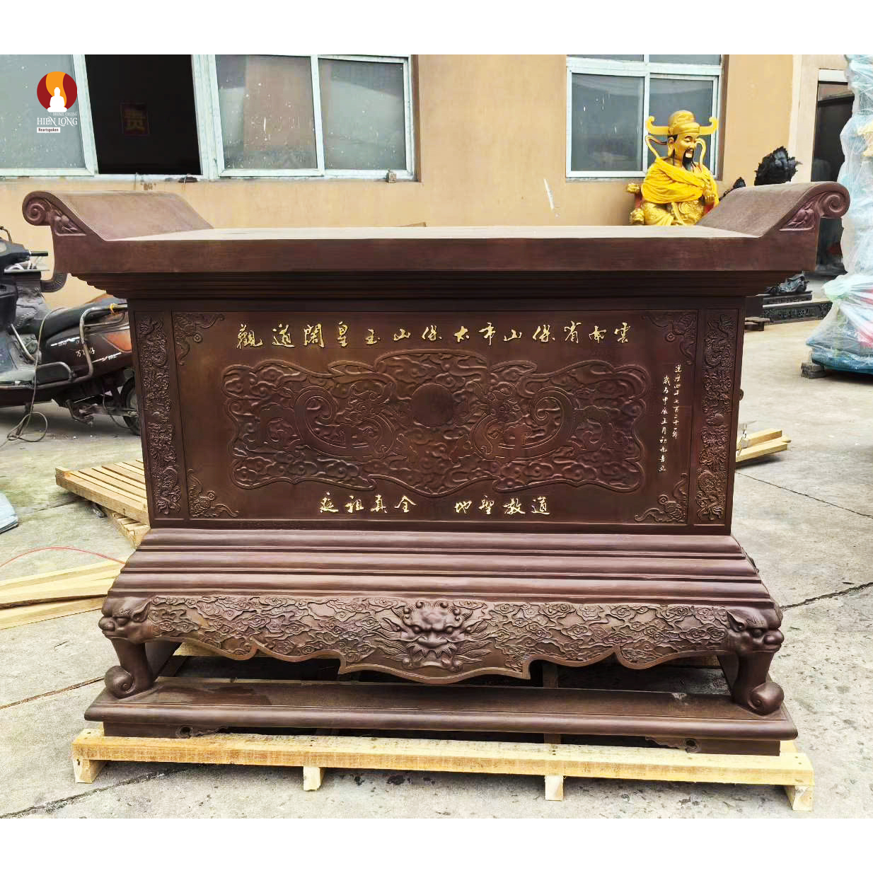 Ban thờ đúc đồng đỏ đặt trong Chùa, Thiền viện, Miếu, Điện, Tư gia mẫu 2