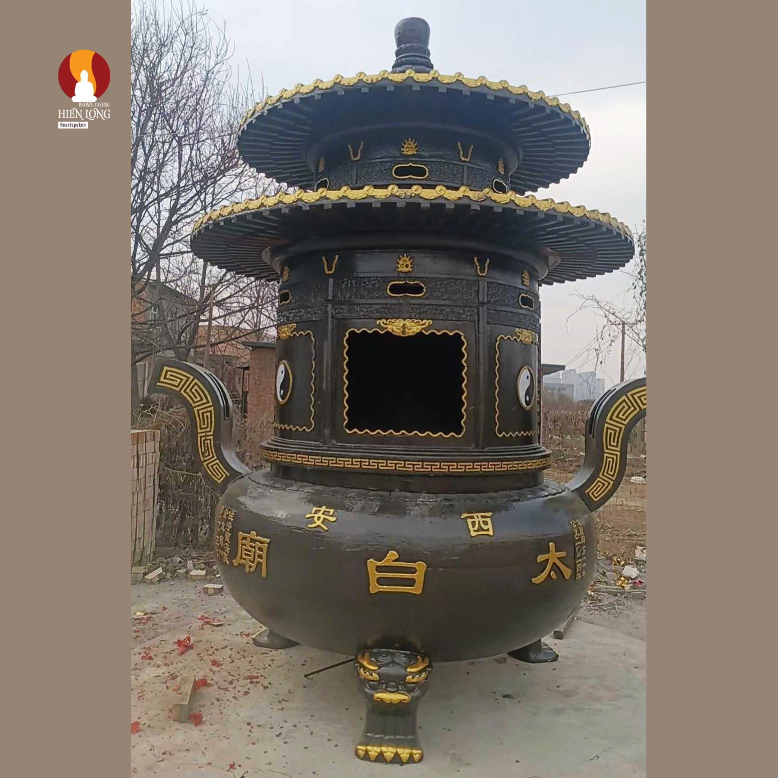 Lò hóa vàng bảo tháp nhiều tầng đúc đồng đỏ hoặc thép mẫu 1