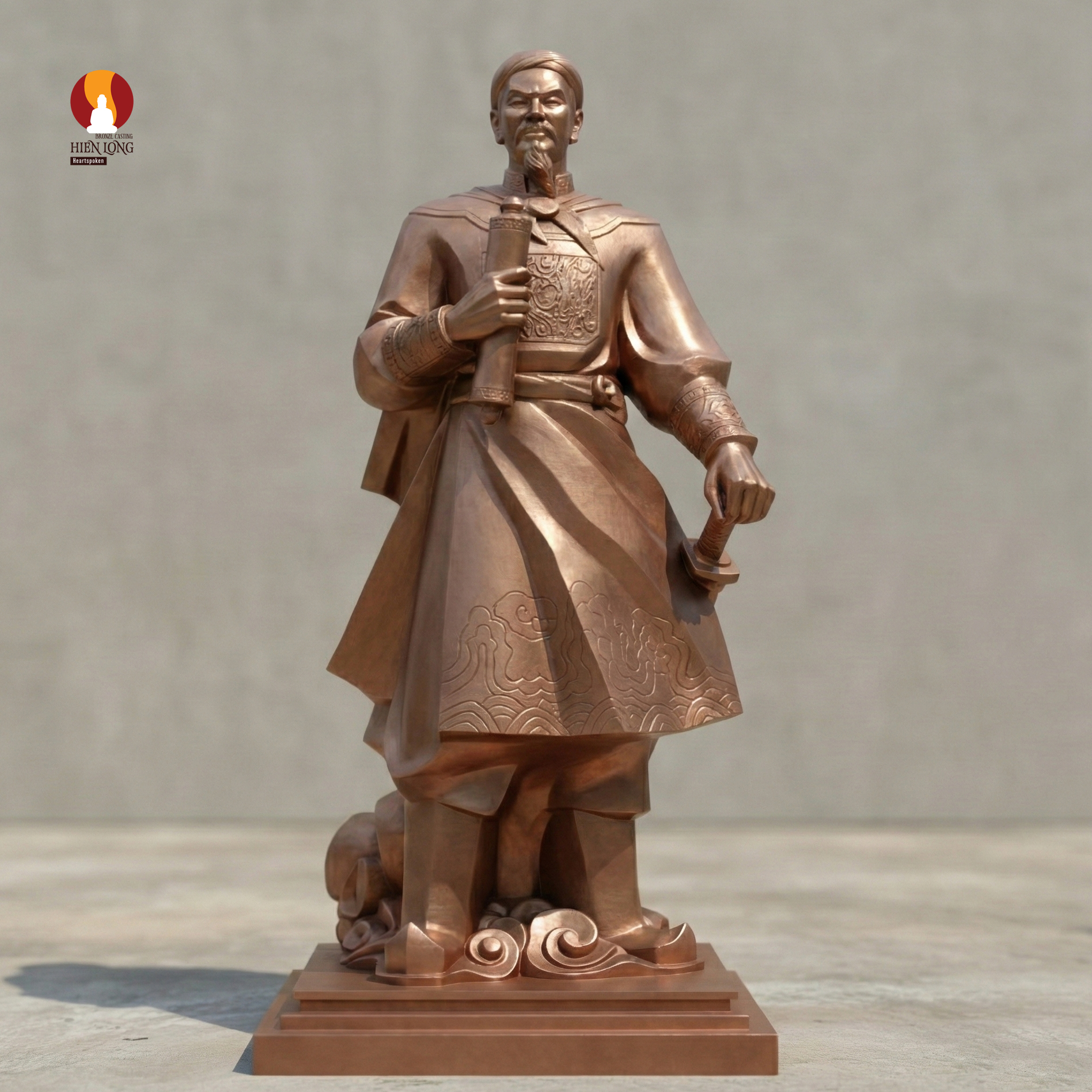 Tượng Đài "Hưng Đạo Đại Vương Trần Quốc Tuấn - Trần Hưng Đạo" – Bản Mô Phỏng Nghiên Cứu Chất Liệu Đồng Đỏ