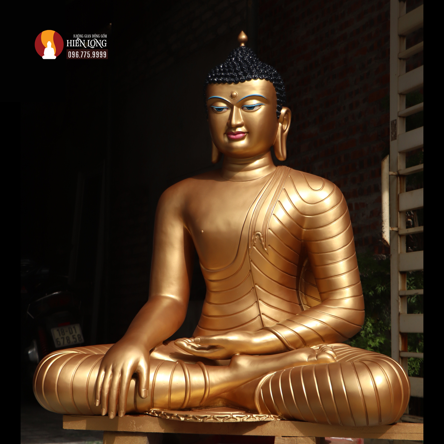 Tượng Phật Thích Ca Bodhgaya - Bồ đề Đạo tràng - Ấn Độ đồng đỏ thờ trong Chùa