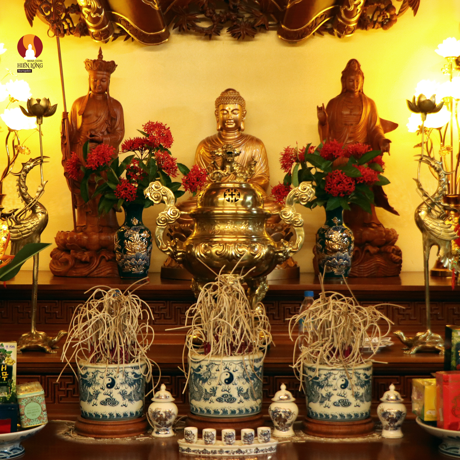 Tượng Phật Thích Ca tọa Thiền thờ trong Chùa hoặc nhà riêng, đồng đỏ 2