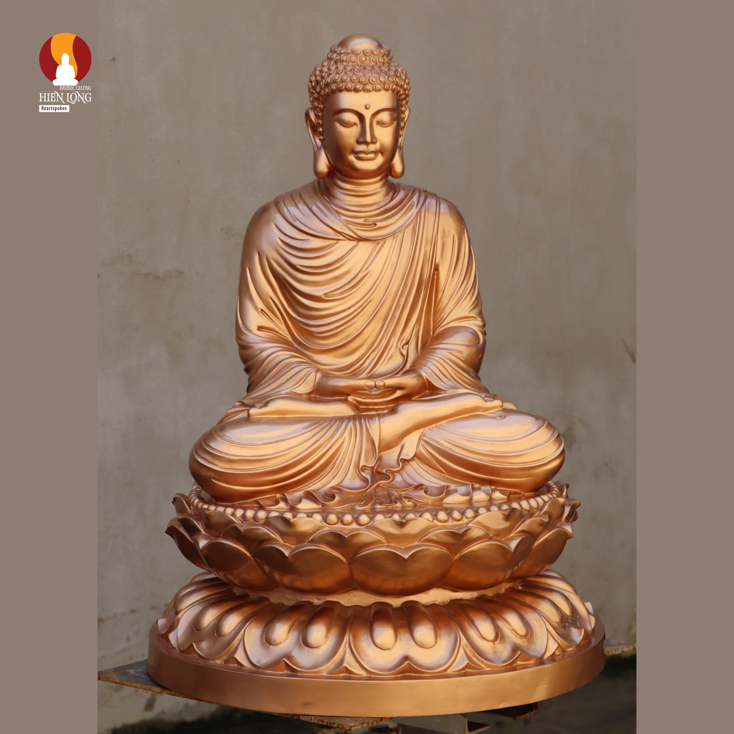 Tượng Phật Thích Ca tọa Thiền thờ trong Chùa hoặc nhà riêng, đồng đỏ 1
