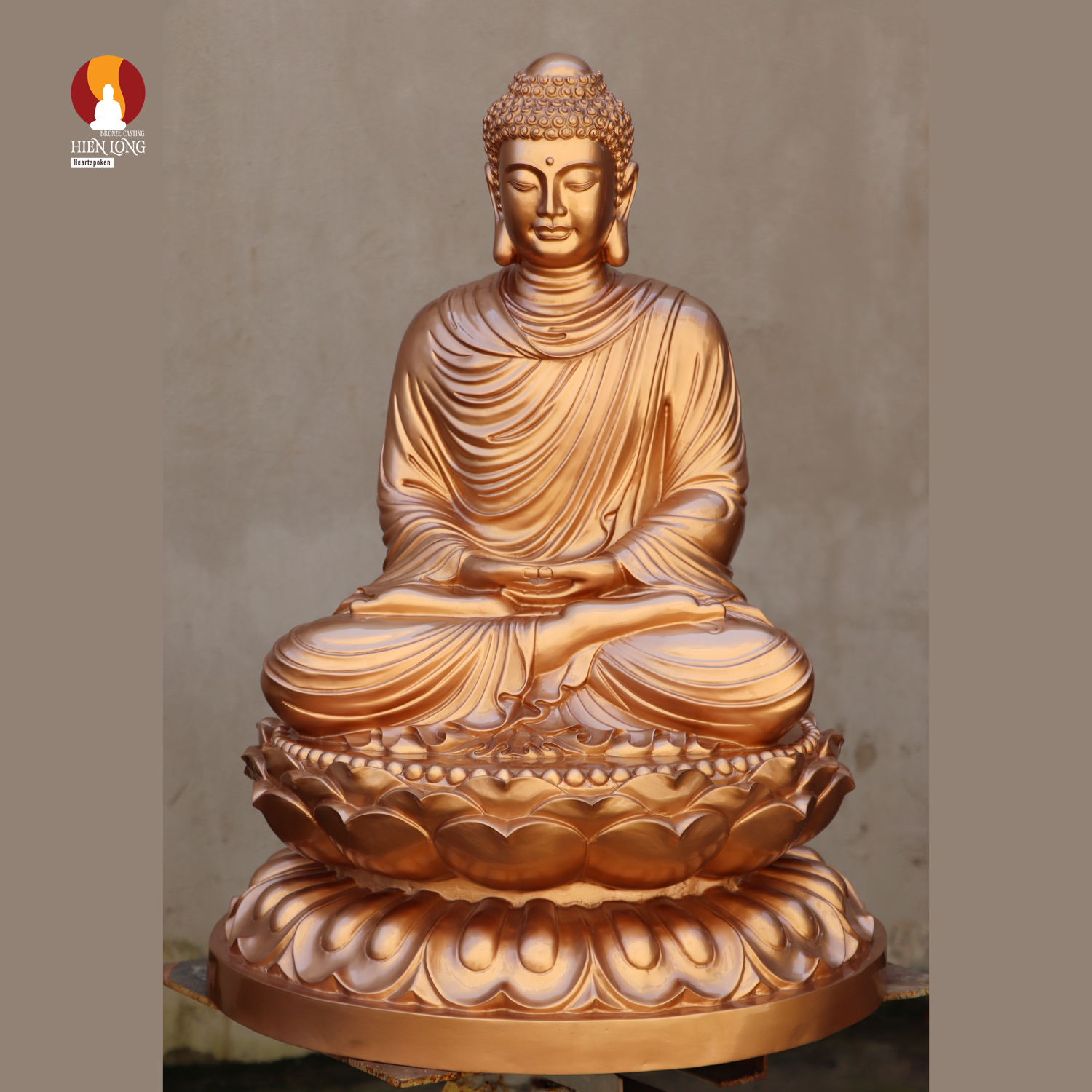 Tượng Phật Thích Ca tọa Thiền thờ trong Chùa hoặc nhà riêng, đồng đỏ 1