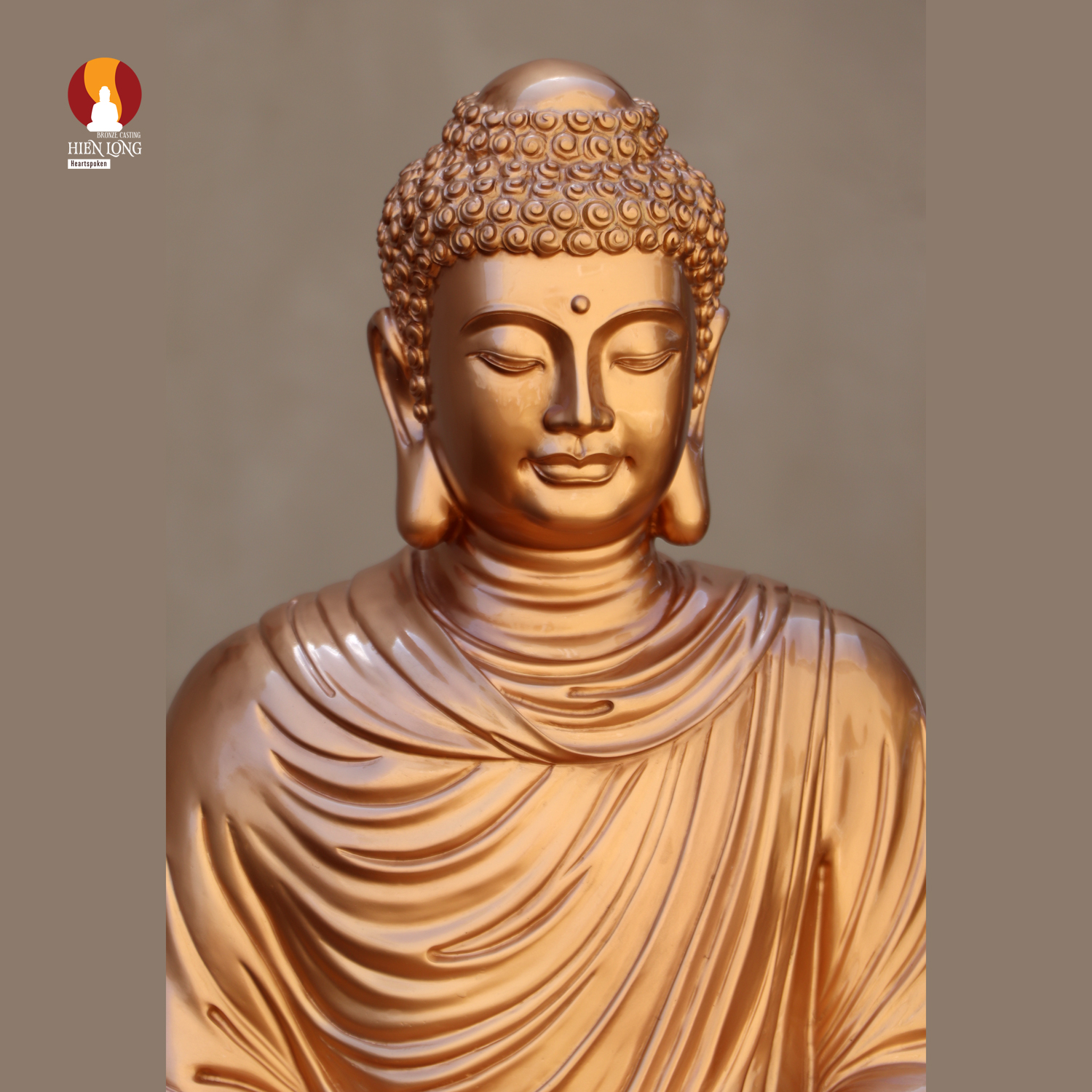 Tượng Phật Thích Ca tọa Thiền thờ trong Chùa hoặc nhà riêng, đồng đỏ 1