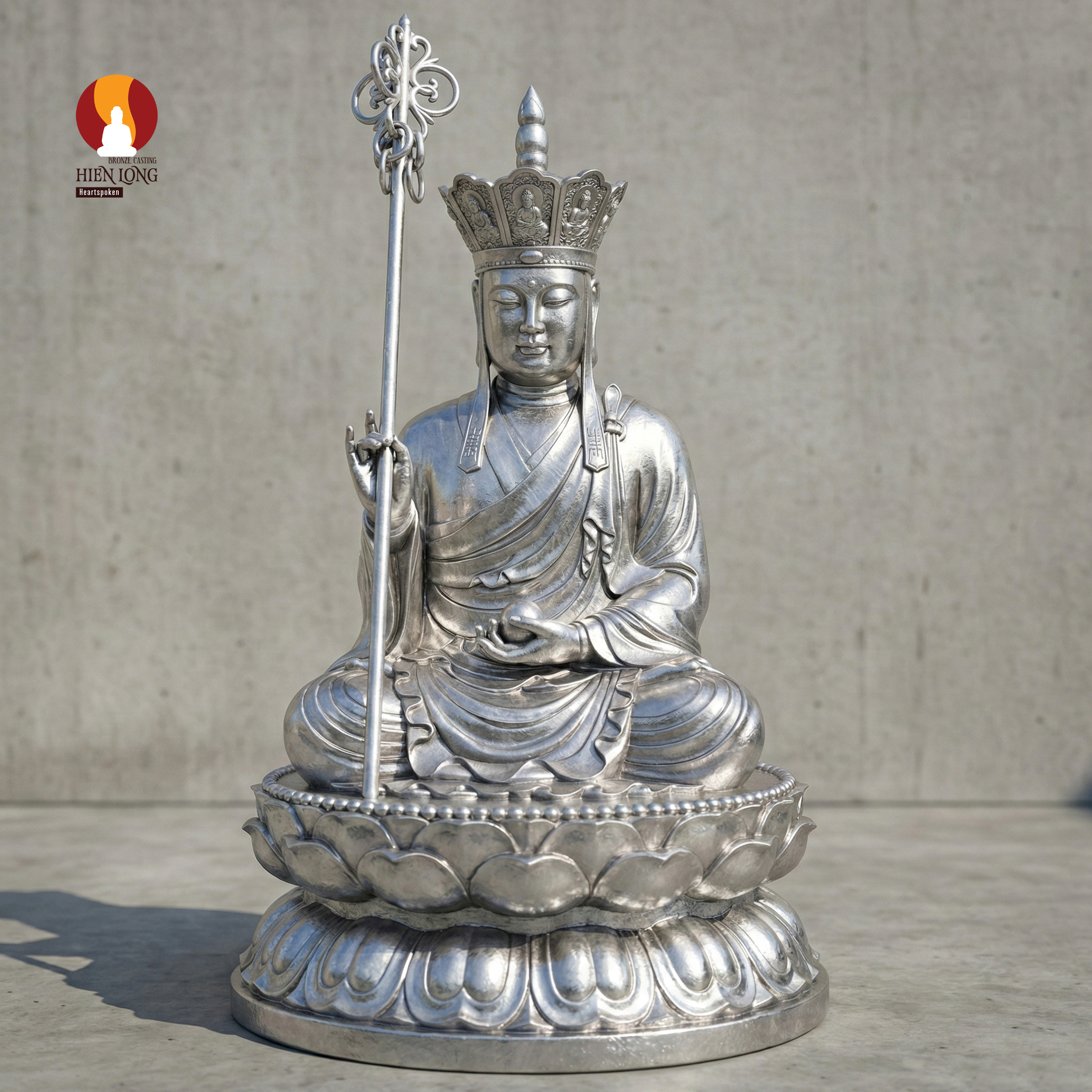 Tượng Địa tạng Vương Bồ tát ngồi - Đại nguyện hóa độ - Giải Pháp Tượng Thờ Quy Mô Lớn: Nhẹ Nhàng Vận Chuyển - Bền Bỉ Thiên Thu - Tối Ưu Ngân Sách