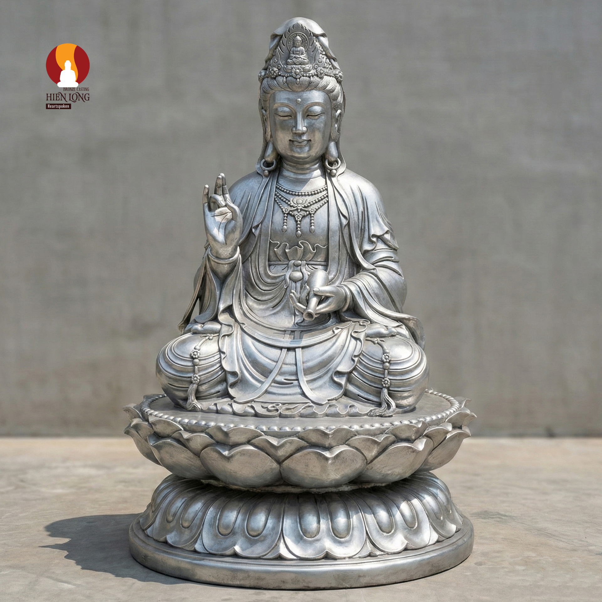 Tượng Quan âm Bồ tát ngồi - pháp tướng thanh tịnh - Sắc Nét Như Đồng – Nhẹ Nhàng – Tiết Kiệm 50% Chi Phí