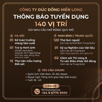 Tuyển dụng gấp 140 vị trí