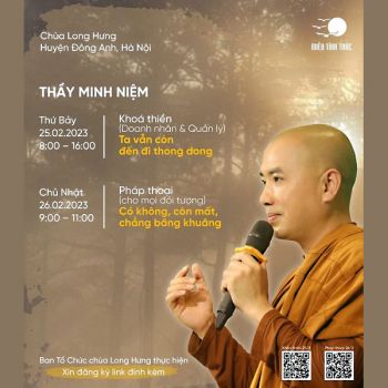 Khóa thiền & thuyết giảng của Thầy Minh Niệm tại Chùa Long Hưng (Hà Nội)