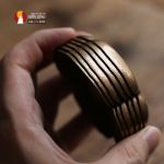 Đế lót tách trà đồng thau dáng hoa Thu Hải Đường, chạm khắc thủ công tinh xảo
