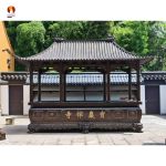Lầu đốt hương - hương đình cỡ lớn đặt trước chính điện bằng đồng đỏ mẫu 1