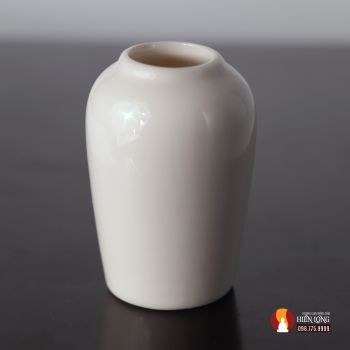 Bình hoa Zen sứ trắng cao cấp cao 5 cm