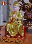 Thầu dát vàng 24k, thếp điểm vàng 24k, kết hợp vẽ Diện Phật theo thủ pháp Mật tông