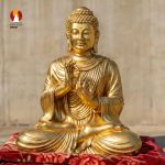 Kim thân tượng Phật Thích Ca chuyển pháp luân đúc Đồng Đỏ - Giảm Trọng Lượng, Tăng Chiều Cao