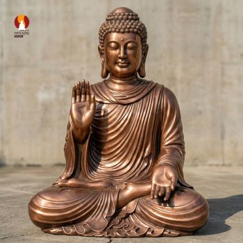 Kim thân tượng Phật Thích Ca thủ ấn thí nguyện đúc Đồng Đỏ - Tối ưu ngân sách