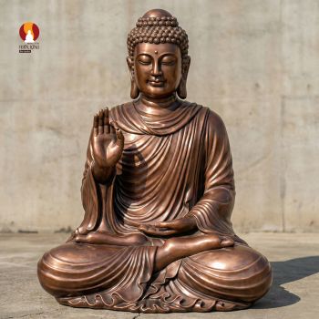 Kim thân tượng Phật Thích Ca thủ ấn giáo hóa đúc Đồng Đỏ - Tối ưu ngân sách