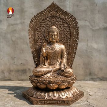 Tượng Phật Thích Ca thí nguyện - Từ bi vô lượng - Đỉnh Cao Đúc Đồng Đỏ