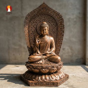 Tượng Phật Thích Ca giáo hóa - Pháp âm Vi diệu - Kiệt Tác Đồng Đỏ Thượng Hạng