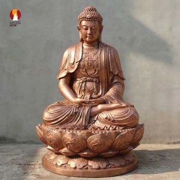 Tượng Phật Thích Ca mẫu Chùa Tây Phương thờ trong Chùa đồng đỏ để mộc