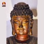 Tượng Phật Thích Ca tọa Thiền thờ trong Chùa hoặc tại nhà riêng, đồng đỏ giả gỗ cổ