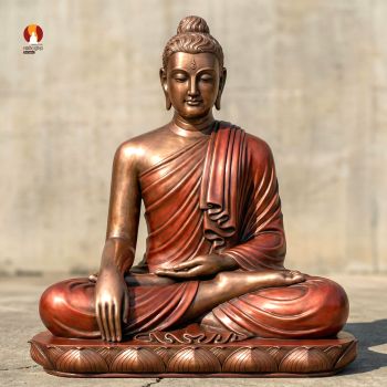Tượng Phật Thích Ca Myanmar đồng đỏ thờ trong Chùa