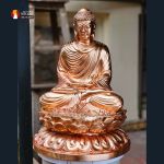 Tượng Phật Thích Ca ngồi Thiền định cao 50cm đồng đỏ cao cấp để mộc 2