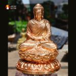 Tượng Phật Thích Ca ngồi Thiền định cao 50cm đồng đỏ cao cấp để mộc 2