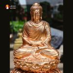 Tượng Phật Thích Ca ngồi Thiền định cao 50cm đồng đỏ cao cấp để mộc 2