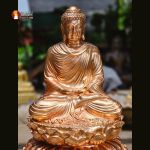 Tượng Phật Thích Ca ngồi Thiền định cao 50cm đồng đỏ cao cấp để mộc 2