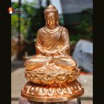 Tượng Phật Thích Ca ngồi Thiền định cao 50cm đồng đỏ cao cấp để mộc 2