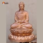 Tượng Phật Thích Ca tọa Thiền thờ trong Chùa hoặc nhà riêng, đồng đỏ để mộc