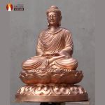 Tượng Phật Thích Ca tọa Thiền thờ trong Chùa hoặc nhà riêng, đồng đỏ để mộc