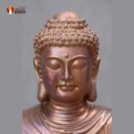 Tượng Phật Thích Ca tọa Thiền thờ trong Chùa hoặc nhà riêng, đồng đỏ để mộc
