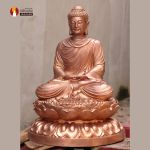 Tượng Phật Thích Ca tọa Thiền thờ trong Chùa hoặc nhà riêng, đồng đỏ để mộc
