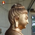 Tượng Phật Thích Ca lối Gandhara tọa Thiền thờ trong Chùa, đồng đỏ 1