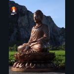 Tượng Phật Thích Ca lối Gandhara tọa Thiền thờ trong Chùa, đồng đỏ 1