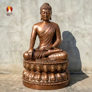 Tượng Phật Thích Ca Gandhara xúc địa - Ấn quyết hàng ma - Kim thân bất hoại