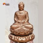 Tượng Phật Thích Ca ngồi Thiền định cao 50cm đồng đỏ phủ sơn bảo vệ 2