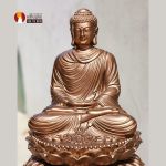 Tượng Phật Thích Ca ngồi Thiền định cao 50cm đồng đỏ phủ sơn bảo vệ 2