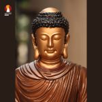 Tượng Phật Thích Ca Thiền định thờ trong Chùa hoặc nhà riêng, đồng đỏ, sơn bảo vệ