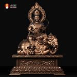 Tượng Phổ Hiền Bồ tát ngồi trên Voi trắng sáu ngà thờ trong chùa phủ sơn bảo vệ