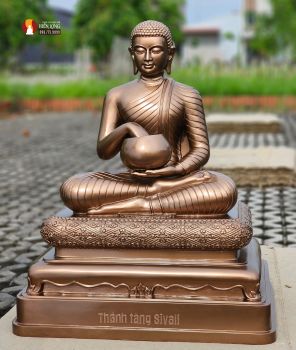 Tượng Thánh tăng Sivali ngồi thờ trong Chùa, điêu khắc thủ công