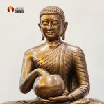 Tượng Thánh tăng Sivali ngồi thờ trong gia đình, điêu khắc thủ công