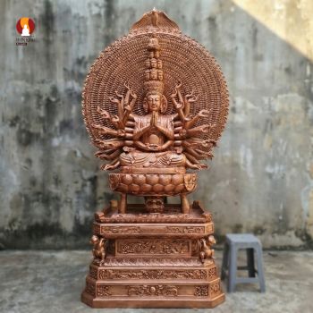 Tượng Phật bà nghìn tay nghìn mắt mẫu Chùa Bút Tháp, đồng đỏ thờ trong Chùa