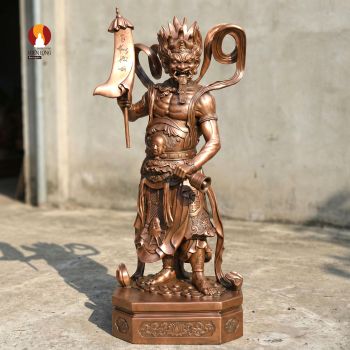 Tượng Tiêu Diện Đại Sĩ đứng, đồng đỏ thờ trong Chùa mẫu 1