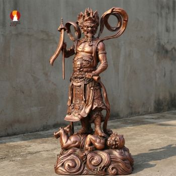 Tượng Tiêu Diện Đại Sĩ đứng, đồng đỏ thờ trong Chùa mẫu 2