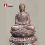 Tượng Phật Thích Ca tọa Thiền thờ trong Chùa hoặc tại gia, đồng vàng để mộc 1